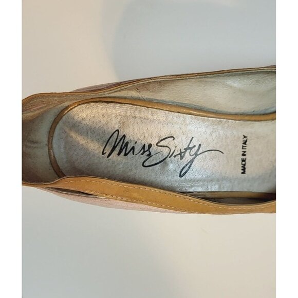 Miss Sixty Peep Toe Slip On Leather Heels Size 9 - Picture 7 of 7